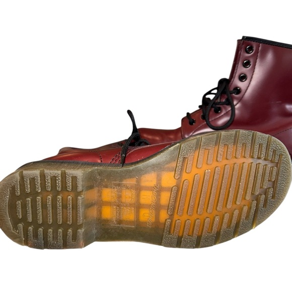 Dr. Martens Air Wair 1460 Smooth Leather Lace Up Boots Cherry Red Grunge Sz 7 - Picture 14 of 16